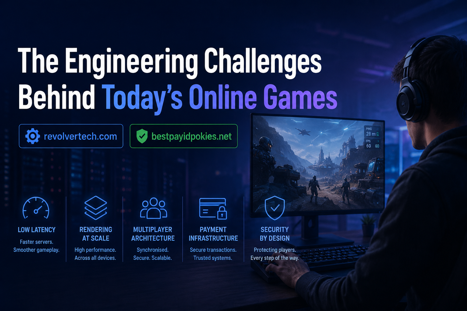 online game engineering challenges, online gaming infrastructure, multiplayer game development, real-time game latency solutions, scalable online game servers, cloud gaming technology, gaming network optimization, online game performance issues, online game security, location-specific gaming server solutions