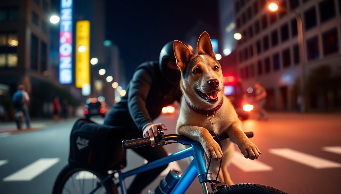 bike messenger revolvertech aspiring night great dog